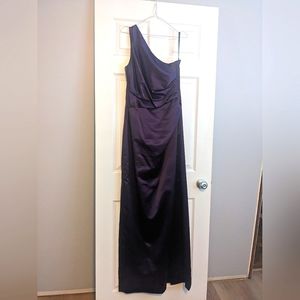 Beautiful purple full-length satin gown